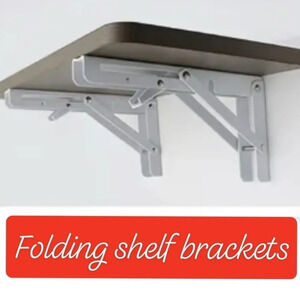New 2pcs steel folding shelf brackets, 14" heavy duty